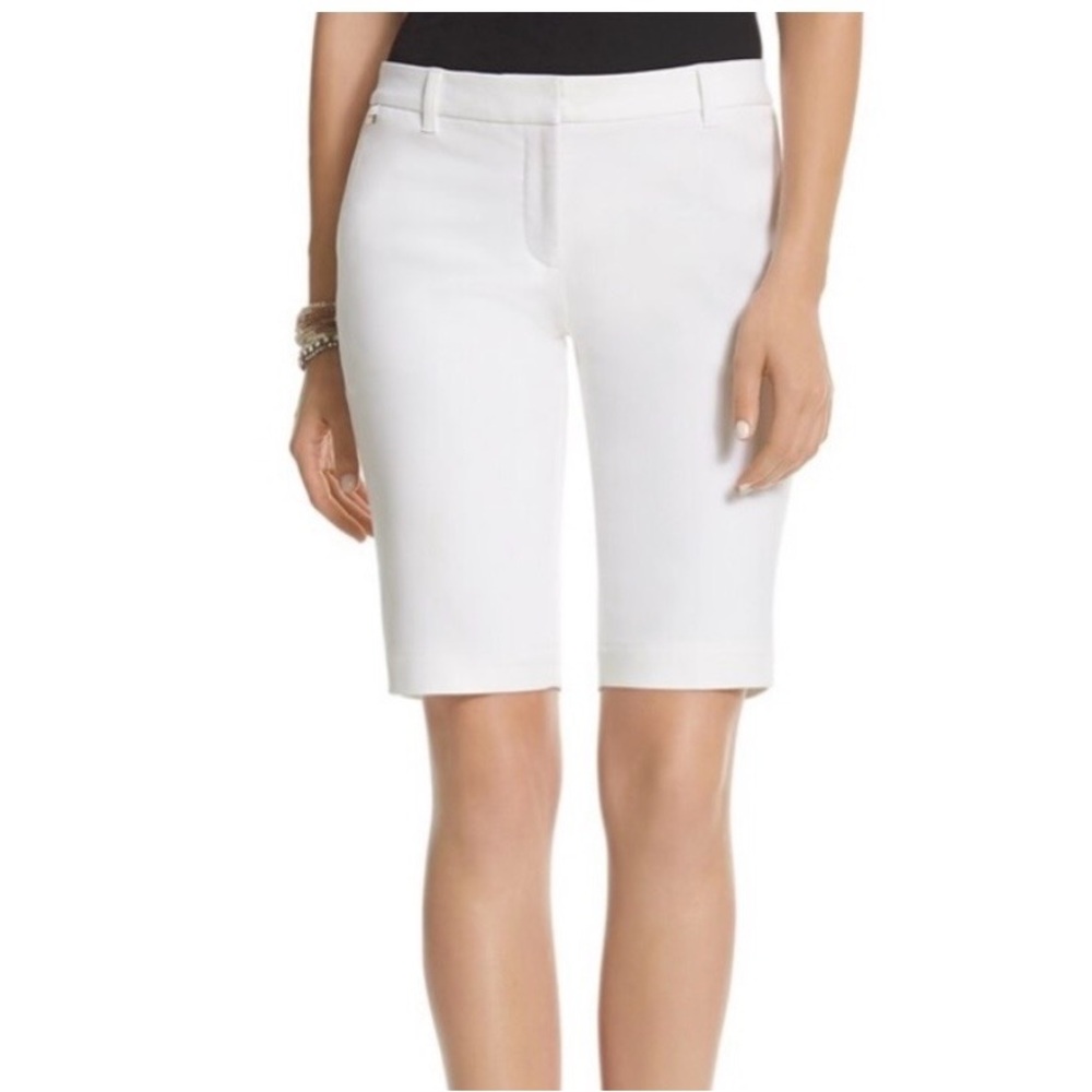 White House Black Market 11” Bermuda Short White Womens 12 NWT Classic
